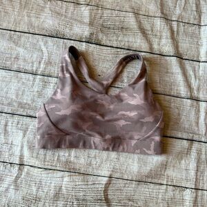 Athleta Ultimate Textured Sports Bra Size Medium Pink Purple Maeve